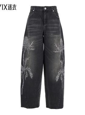 【秋冬新品】Blumarine 女款Loops and on Front 黑色连腰带刺绣(