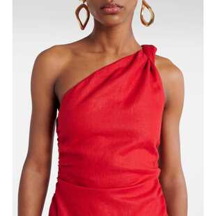 Faithfull the Brand 女士 中长连衣裙 Jomana 单肩亚麻