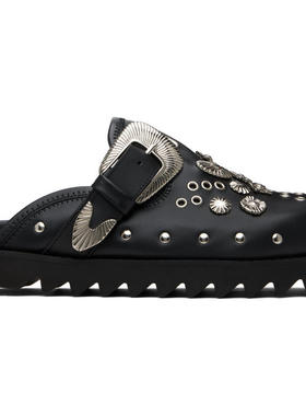 Toga 男士 穆勒鞋 黑色 Eyelet Metal Sabot