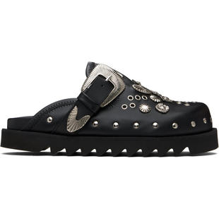 Toga 男士 穆勒鞋 黑色 Eyelet Metal Sabot