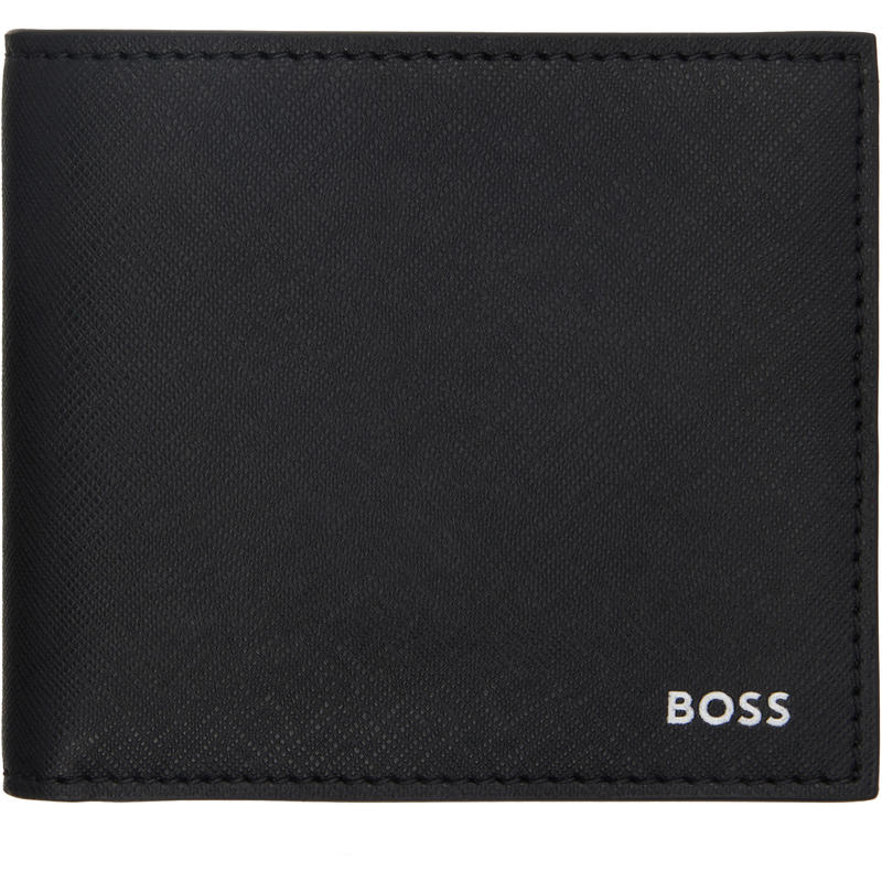 HUGO BOSS雨果博斯 男士 黑色 Bifold Signature Details 钱包