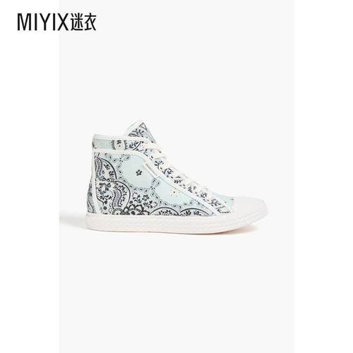 Zimmermann 女士佩斯利印花麻质/帆布高帮运动鞋 迷衣时尚