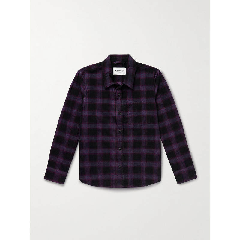 Corridor 男士 SS26 衬衫 Jupiter 格纹棉质灯芯绒衬衫