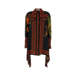 SS26 女士 连衣裙 印花斜纹布衬衫 Blumarine 式 蓝色情人