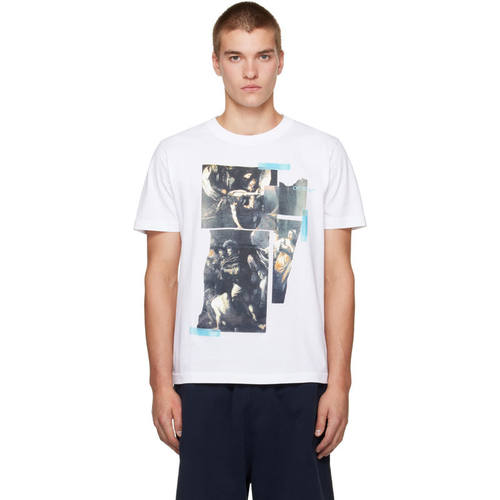 Off-White 男士 T恤 白色 Tape Mercy Regular