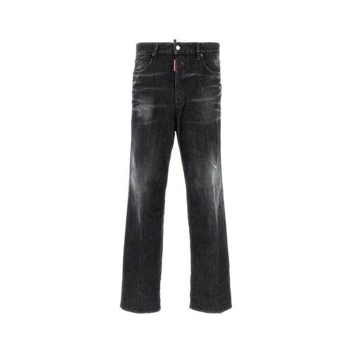 DSquared2 D二次方 男士 FW25 牛仔长裤 黑色弹力宽松款牛仔裤