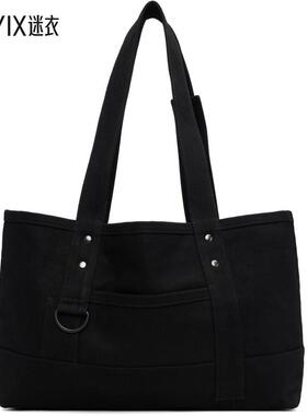 Y's 女款黑色大号 Washer Canvas 托特包 迷衣时尚