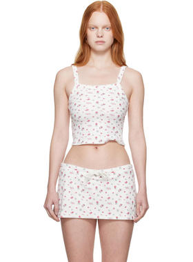 Danielle Guizio 女士 背心 白色 Dani Terry 吊带