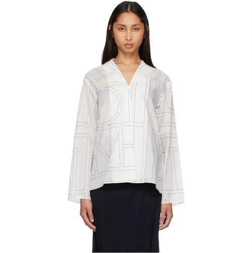 Totême 女士 衬衫 白色 Monogram Cotton-Blend PJ