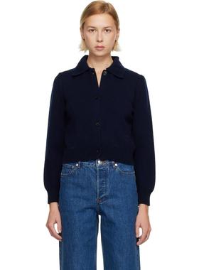 A.P.C. 女士 开衫 海军蓝 Polo Shirt Collar 开衫
