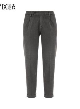 【秋季新品】Re-Hash 男款深灰弹力棉质斜纹棉布长裤 迷衣时尚