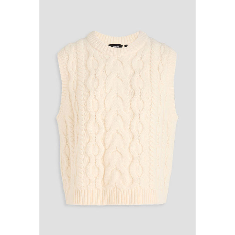 Theory 女士 毛衣 粗线针织羊毛羊绒混纺背心
