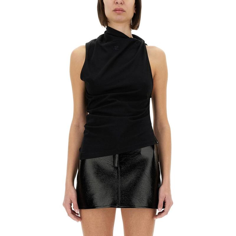 Courrèges 女士 SS25 背心 垂褶针织上衣