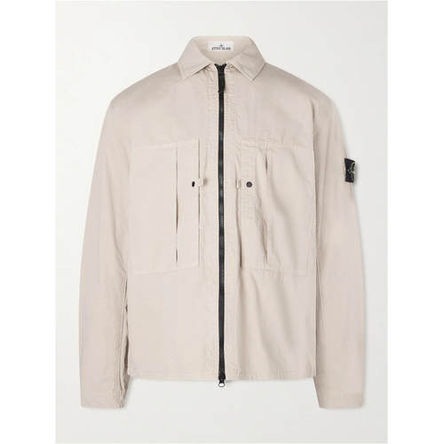 Stone Island 石头岛 男士 SS26 夹克 丝光处理棉防撕裂衬衫式