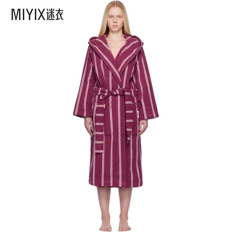 Tekla Fabrics 女款紫色 Terry Hooded 浴袍 迷衣时尚
