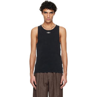 Faded Casablanca 黑色 背心 Ribbed 男士