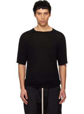Rick Owens 男士 T恤 黑色 Temple Brad Silk T 恤