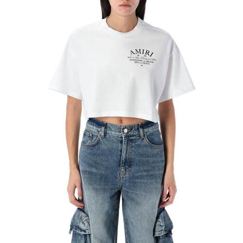 Amiri 埃米尔 女士 SS26 T恤 Amiri Arts District 圆领短款 T 恤