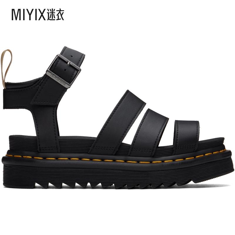 Dr. Martens马丁 女士黑色 Vegan Blaire Gladiator 凉鞋 迷衣时