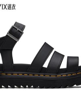 Dr. Martens马丁 女士黑色 Vegan Blaire Gladiator 凉鞋 迷衣时