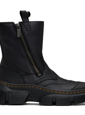 Dr. Martens马丁博士女士  黑色 DMXL Rigger Leather 中筒靴