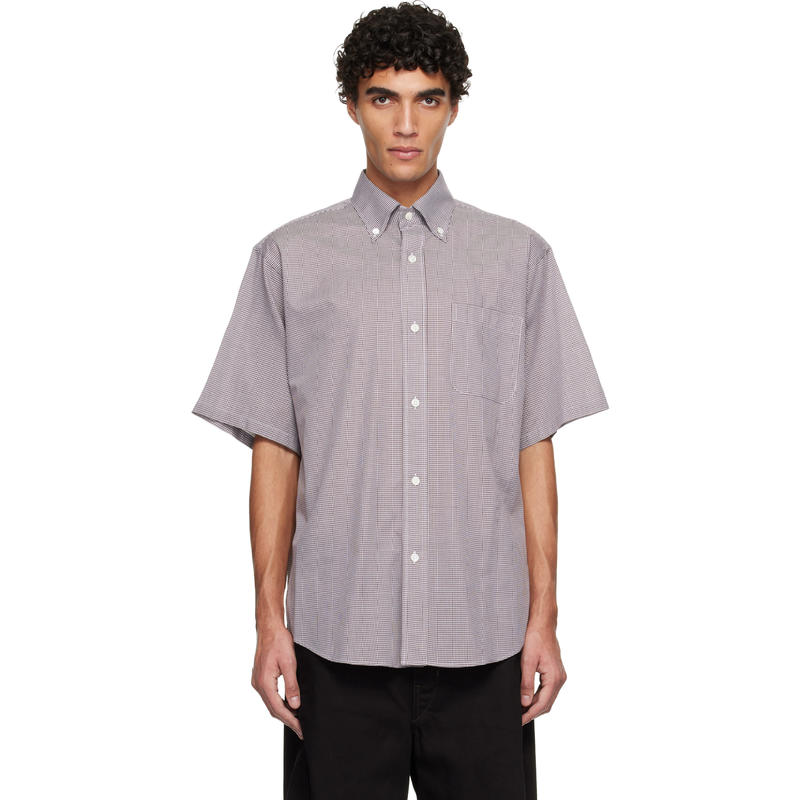 Hed Mayner 男士 衬衫 棕色短袖衬衫