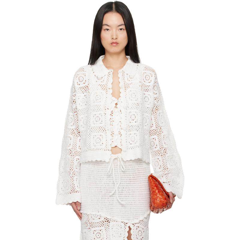 Holzweiler 女士 开衫 白色 Rosie Crochet 开衫