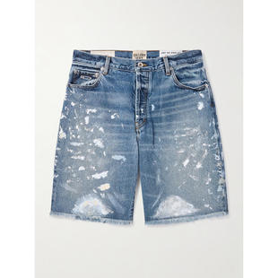 Gallery Dept. 男士 牛仔短裤 Ventura 直筒磨破颜料溅染牛仔短裤