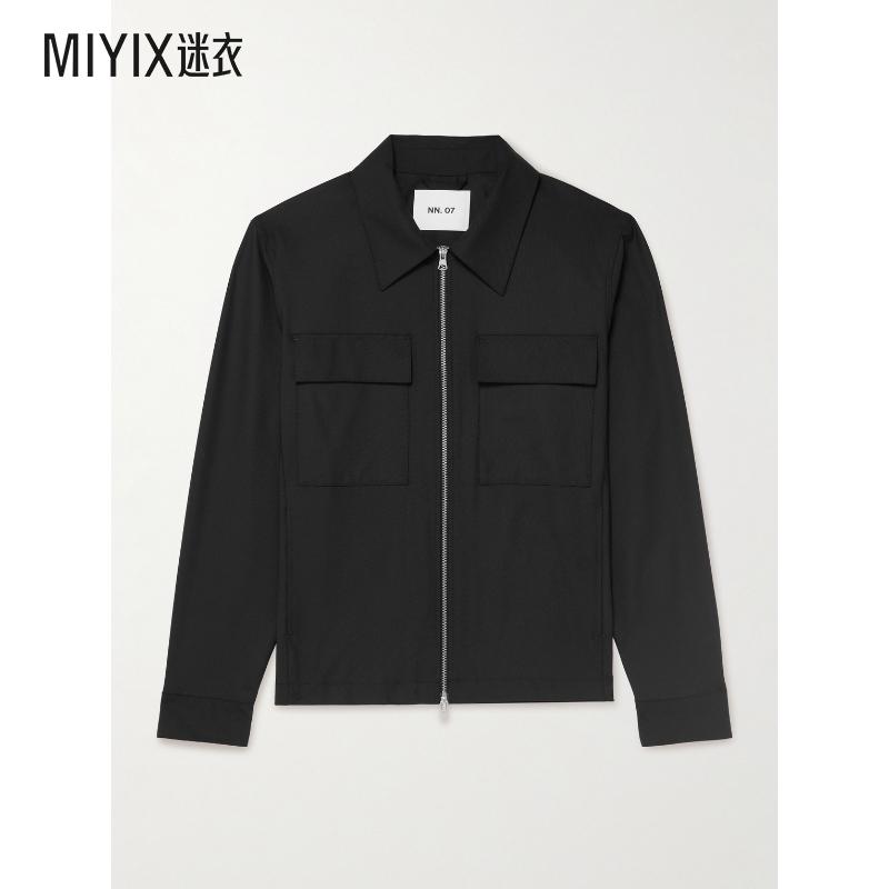 Nn07 男款Alban 1088 de Poudre 再生粒纹衬衫式衬衫 迷衣时尚