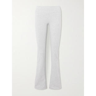 SKIMS 女士 CO 睡衣 弹力棉质针织折叠浅混灰色长裤