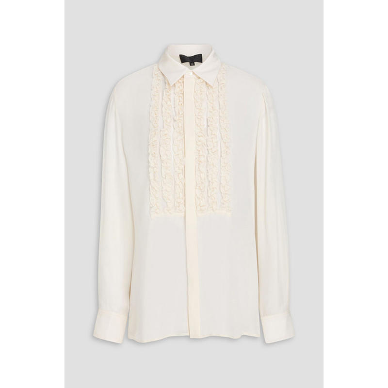 Nili Lotan 女士 上衣 Marisa 荷叶边真丝双绉衬衫