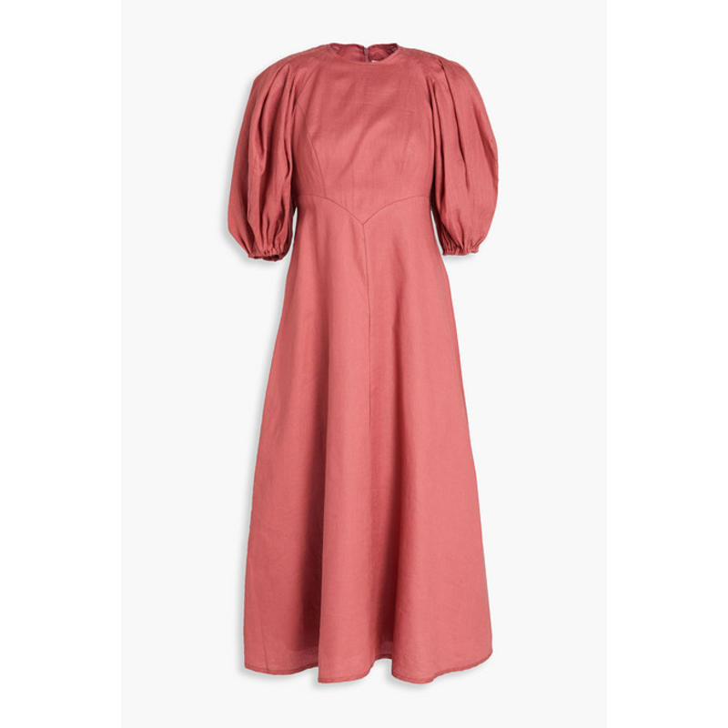 Zimmermann 女士 中长连衣裙 波尔卡圆点亚麻中长连衣裙