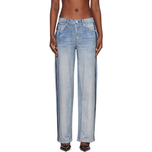 Rag  Bone 瑞格布恩 女士 牛仔长裤 蓝色 Miramar Wide-Leg 长裤