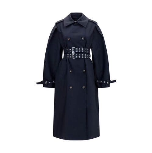 Ganni 甘尼 女士 FW26 风衣 双排扣棉质双腰带