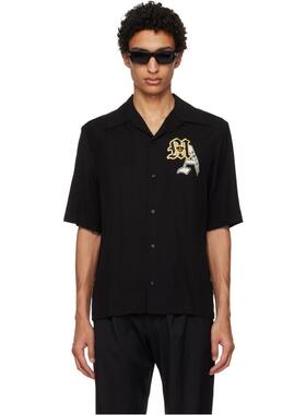Amiri 埃米尔 男士 衬衫 黑色 Varsity Patch Camp