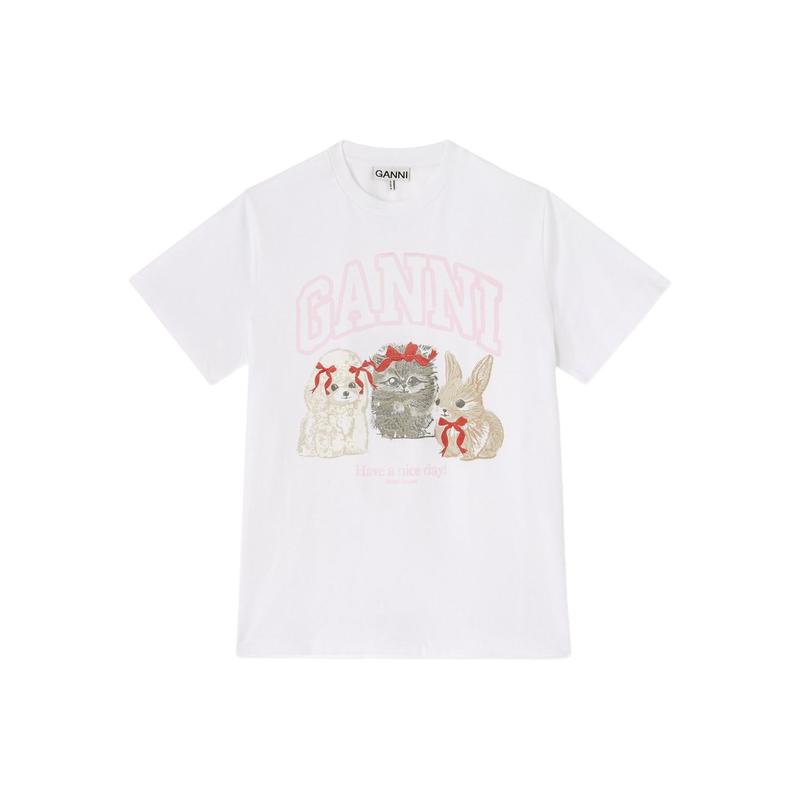 Ganni 女士 SS26 T恤 and Polos T恤白色T恤
