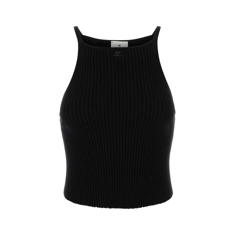 Courrèges 女士 FW25 背心 無袖圓形羅紋針織上衣
