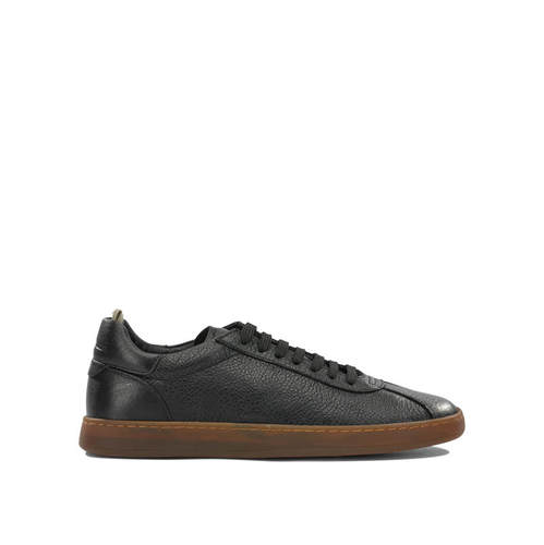 Officine Creative 男士 SS26 运动鞋 HALO 001 黑色皮质橡胶低帮