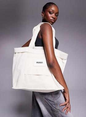 Hugo Red 女士 托特包 Hugo Becky 红色帆布手提包(白色)
