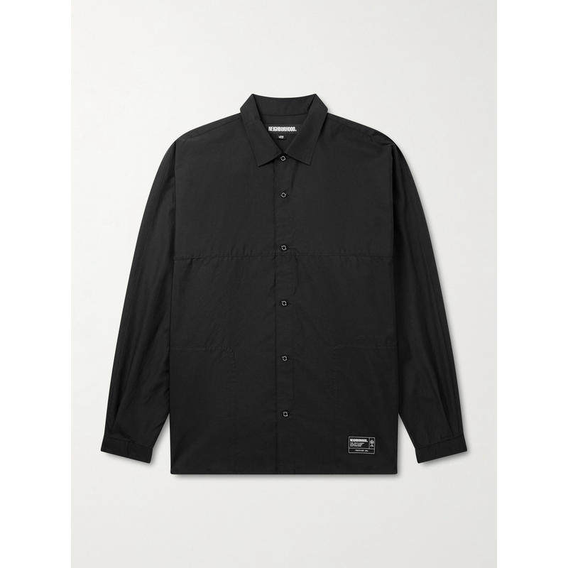 NEIGHBORHOOD 男士 SS26 衬衫 Logo-Appliquéd 斗篷式棉质衬衫
