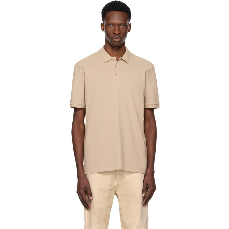 HUGO BOSS雨果博斯 男士驼色棉质短袖Polo衫