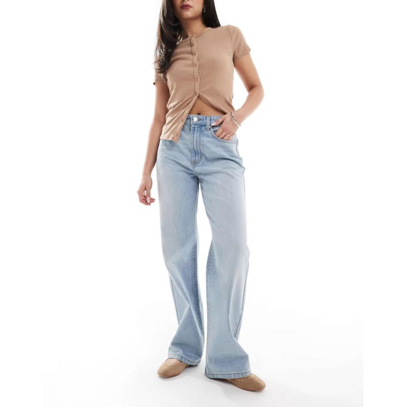 Cotton:on 女士 牛仔长裤 棉质直筒蓝色牛仔裤(rush)