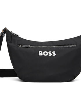 HUGO BOSS雨果博斯 男士 手拿包 黑色 Contrast Logo 斜挎包