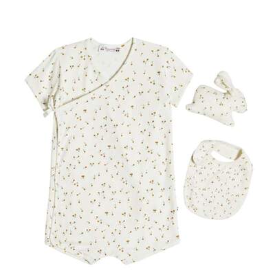 Bonpoint 婴儿 婴儿装 Cado set of playsuit 棉质围涎童装