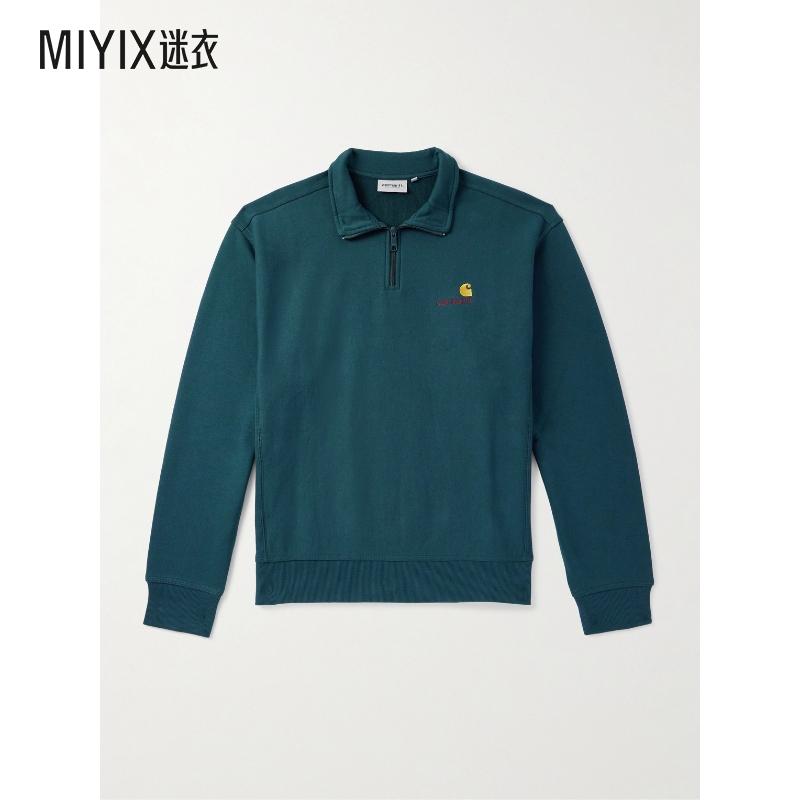 Carhartt WIP卡哈特 男款American Script 棉混纺针织半拉链运动