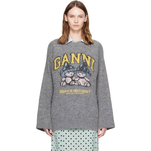 Ganni 甘尼 女士 FW26 毛衣 Mushroom Teddy 羊驼毛混纺