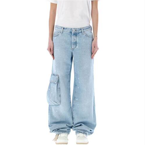 Off-White 女士 FW23 牛仔长裤 蓝色 Toybox 牛仔裤