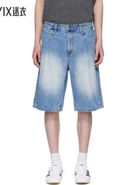 Dime MTL 男款蓝色褶裥牛仔短裤 迷衣时尚