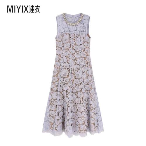 Self-Portrait 精緻蕾絲綴飾中長連身裙女款 迷衣时尚