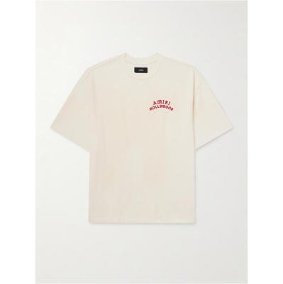Amiri 埃米尔 男士 FW25 T恤 Hollywood 徽标印花棉针织